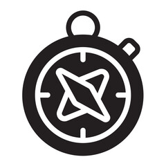 Fototapeta premium compass glyph icon