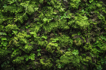 Green Moss Background with Pl