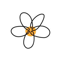 Floral Beauty Black Lines and Bright Yellow