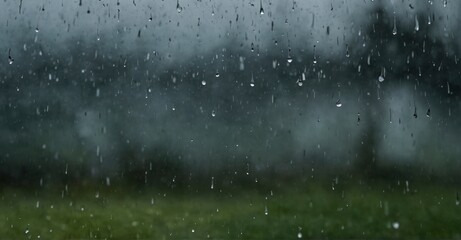 Macro shot of raindrops on a windowpane