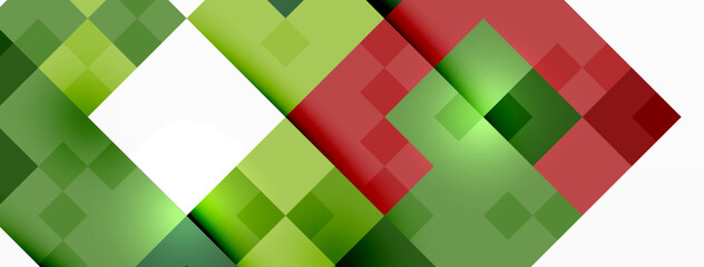 a green and red geometric pattern on a white background High quality
