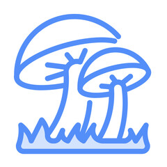 Mushroom Icon With Lineal Color Style