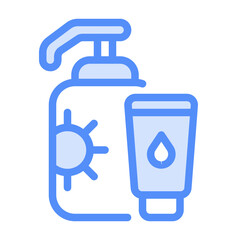 Sunscreen Icon With Lineal Color Style