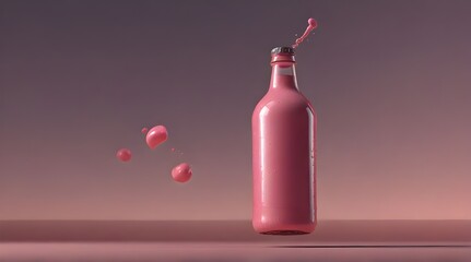pink bottle floating in the air towards to diffrent di AI generative