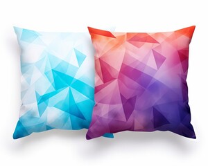 Pattern pillows flat design top view lounge decor theme water color Complementary Color Scheme - obrazy, fototapety, plakaty