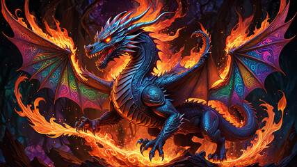 AI image generate iron dragon