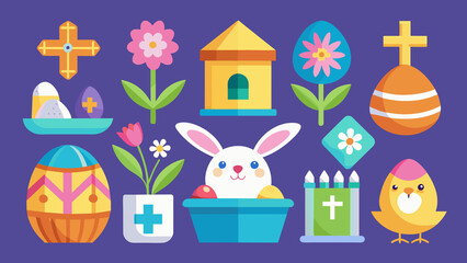 Easter Icons Set