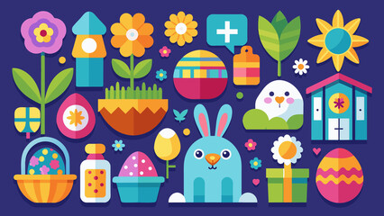Fototapeta premium Easter Icons Set