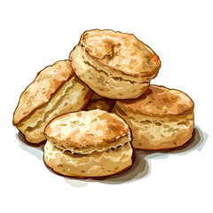 Clipart illustration of scones on a white background. Suitable for crafting and digital design projects.[A-0002]