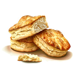 Clipart illustration of scones on a white background. Suitable for crafting and digital design projects.[A-0001]