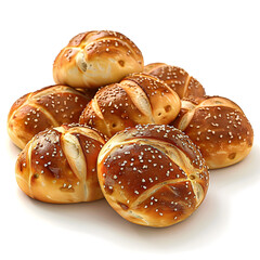 Clipart illustration of pretzel buns on a white background. Suitable for crafting and digital design projects.[A-0001]