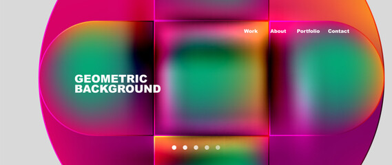 Round squares, circles with fluid gradients. Vector Illustration For Wallpaper, Banner, Background, Card, Book Illustration, landing page