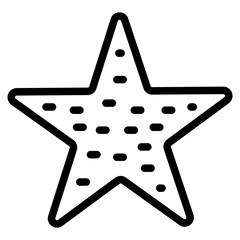 Common starfish or sea star fish marine life vector icon for apps and websites