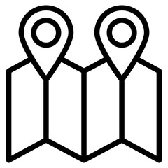 vector icon of simple forms of point of location