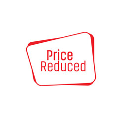 Price reduced on white background