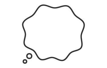 考え中のシンプルなもやもやふきだし【ベクターイラスト素材】