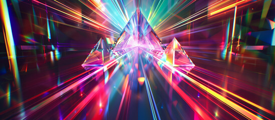 Abstract holographic iridescent rainbow flare overlay background
