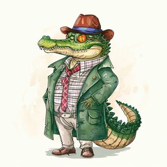 Obraz premium Alligator vintage revival fashion