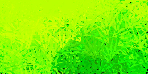 Fototapeta premium Light green, yellow vector texture with random triangles.