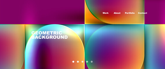 Obraz premium Geometric abstract glassmorphism with circles and squares. Vector Illustration For Wallpaper, Banner, Background, Card, Book Illustration, landing page