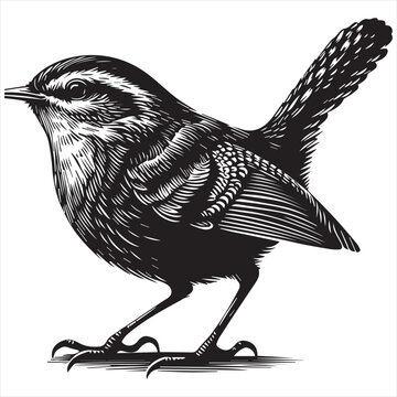 recommend clip art: a bird sitting on a branch with flowers in the background and a white background behind it, with a black and white drawing of a bird on the branch with a white background.