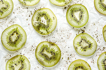 Thin kiwi fruit slices