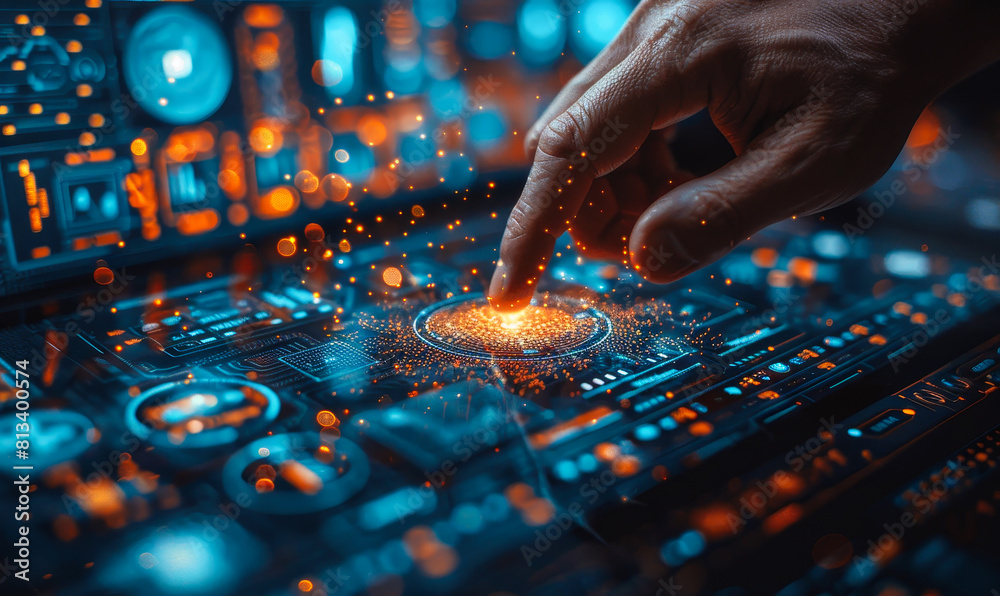 Poster young programmer using tablet for data science, ai development - digital technology, software engine