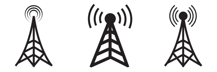 Transmitter antenna symbol. signal tower icon. Communication antenna simple