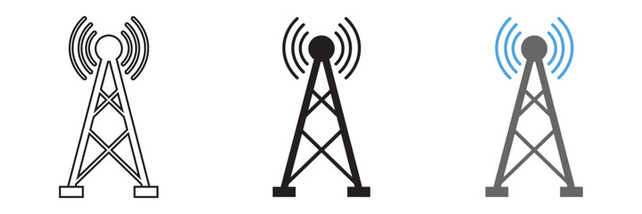 Transmitter antenna symbol. signal tower icon. Communication antenna simple