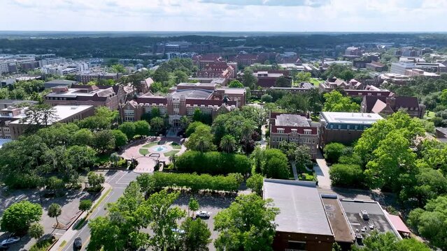 aerial pullout florida state university campus in tallahassee florida