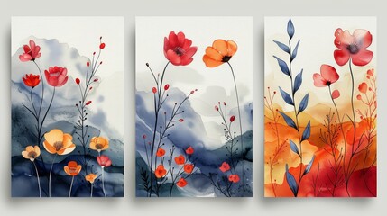 Templates and highlights covers for Instagram stories. Abstract minimal trendy style wallpaper with textures of floral and organic shapes. Modern illustration.