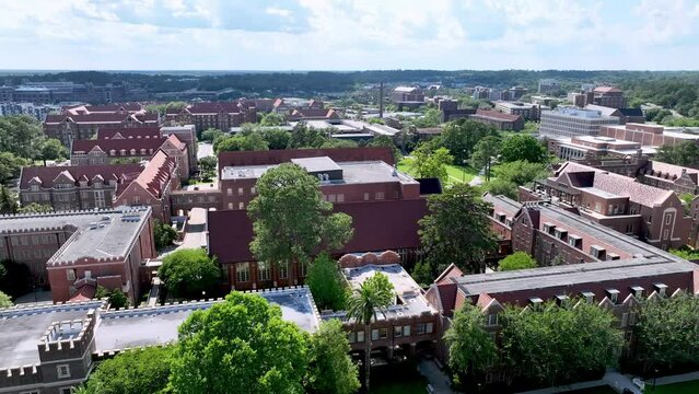 aerial florida state university campus in tallahassee florida