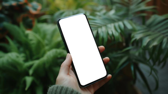 leaf background smartphone mockup