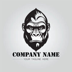 Gorilla Head symbol logo company vector image on the white background