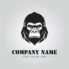 Gorilla Head symbol logo company vector image on the white background