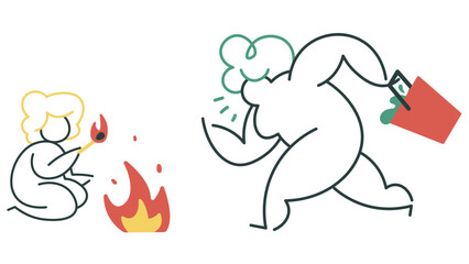 Child started a fire with matches