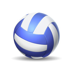 Volleyball ball with stripes realistic vector illustration. Beach sports game equipment. Healthy activity inventory 3d object on white background