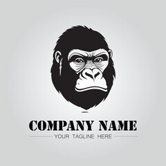 Gorilla Head symbol logo company vector image on the white background