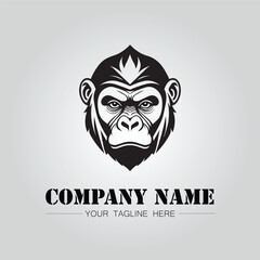 Gorilla Head symbol logo company vector image on the white background