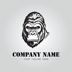 Gorilla Head symbol logo company vector image on the white background