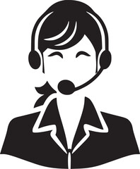 Call Center Worker Line Icon, Outline Vector Symbol Illustration. Pixel Perfect, Editable Stroke