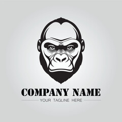 Gorilla Head symbol logo company vector image on the white background