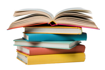 Educational Textbook Isolated On Transparent Background PNG.