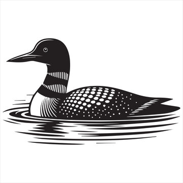 recommend clip art: Loon silhouette vector art illustration with white background