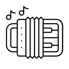 Piano Icon With Thin Line Style