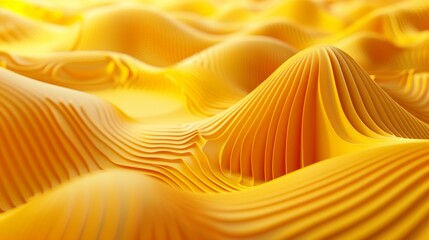 Abstract organic yellow parametric dunes