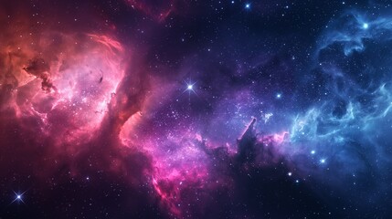 Naklejka premium Cosmic Nebula with Vibrant Colors in Space
