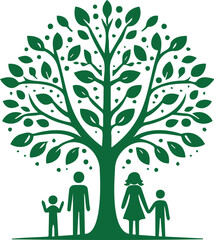 Ancestry tree symbol and genealogical vector illustration