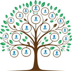 Family tree and lineage vector symbol