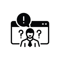 Black solid icon for customers questions